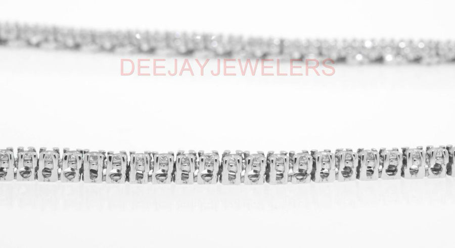 7ct Diamond Tennis Necklace Square Link Eternity 14k White Gold 18inch