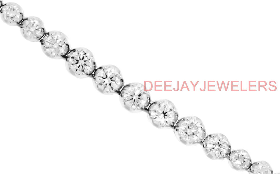 8.49ct Graduated Diamond Tennis Riviera Necklace 14k White Gold
