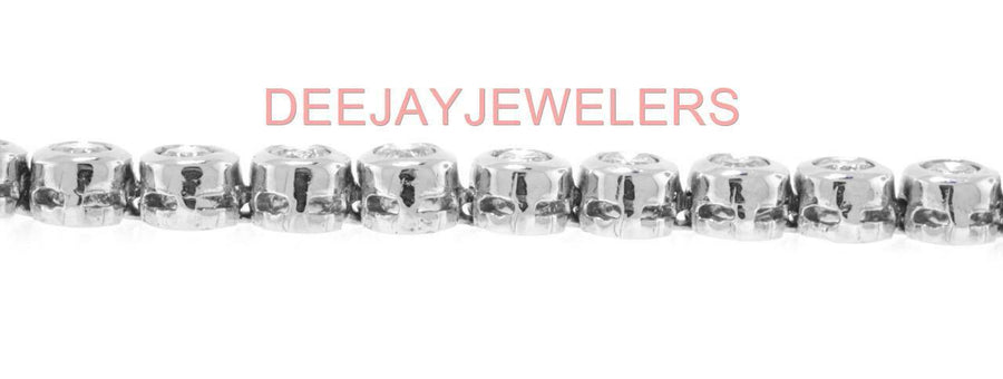 4.35ct Diamond Tennis Bracelet Bezel Set 14k White Gold