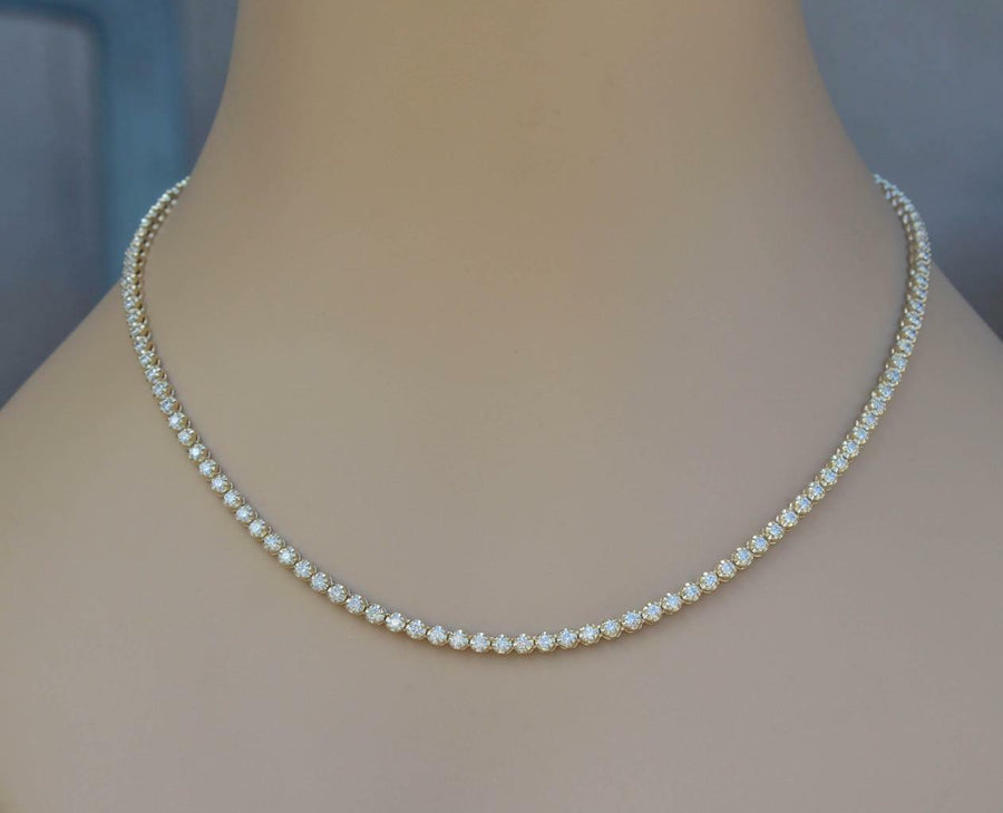 7ct Diamond VS Eternity Tennis Necklace 14k Yellow Gold 16inch