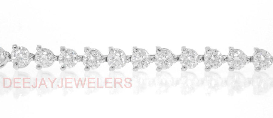6ct Diamond Tennis Bracelet 3 Prong 14k White Gold