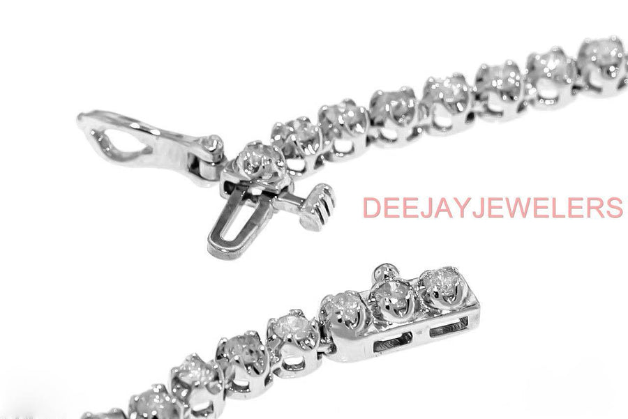 8.49ct Graduated Diamond Tennis Riviera Necklace 14k White Gold