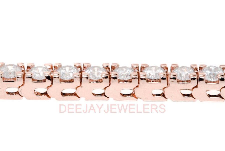 6ct Diamond Tennis Line Bracelet 14k Rose Gold