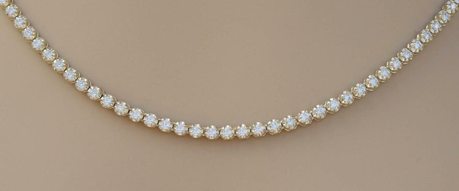 7ct Diamond VS Eternity Tennis Necklace 14k Yellow Gold 16inch