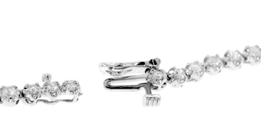 7.44ct Graduated Diamond Tennis Riviera Necklace 14k White Gold 17inch