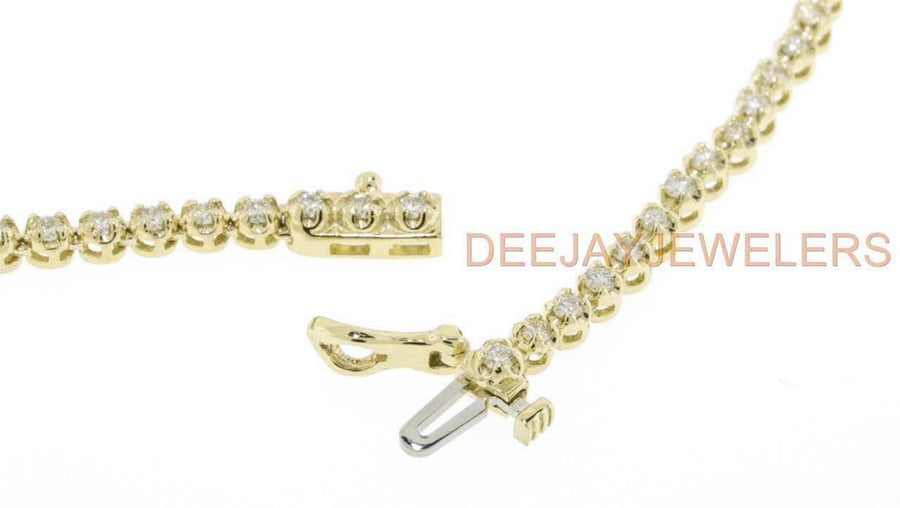 7ct Graduated Diamond Tennis Riviera Necklace 14k Yellow Gold