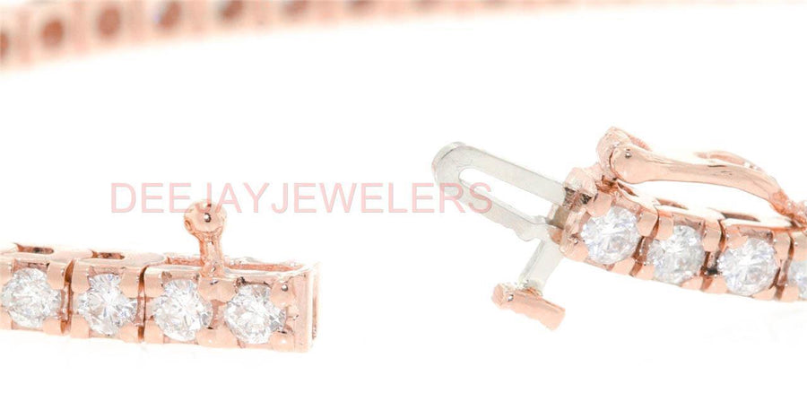 4ct Diamond Tennis Line Bracelet 14k Rose Gold