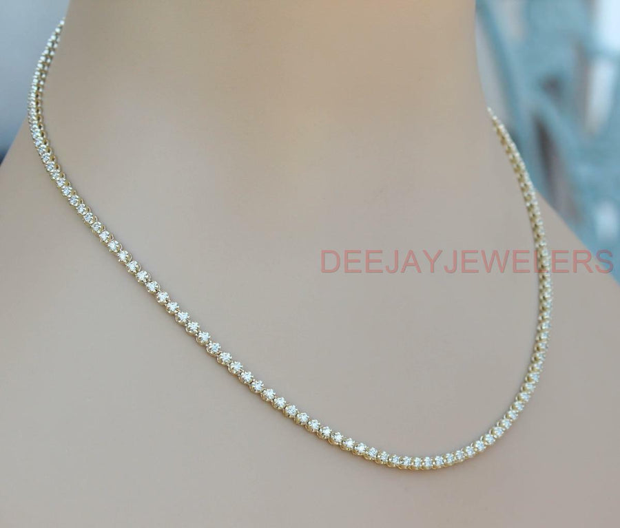 4ct Diamond Eternity Necklace 14k Yellow Gold 18 inch