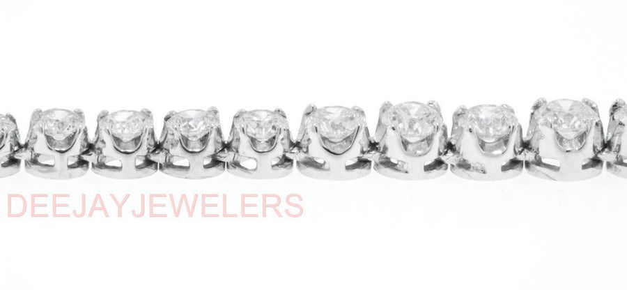 12ct Graduated Diamond Tennis Riviera Necklace 14k White Gold