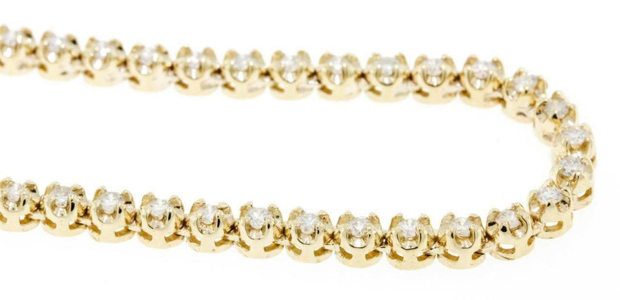 7ct Diamond VS Eternity Tennis Necklace 14k Yellow Gold 16inch