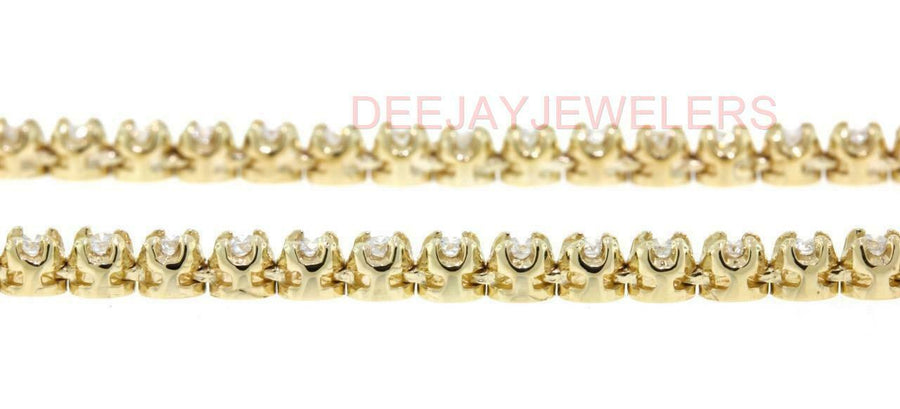 5ct Diamond Eternity Tennis Necklace 14k Yellow Gold VS clarity