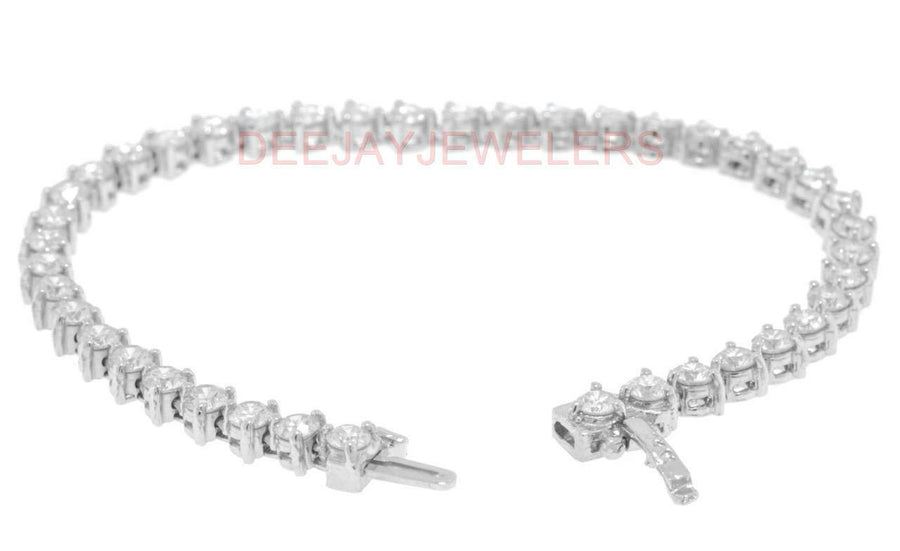 6ct Diamond Tennis Bracelet 3 Prong 14k White Gold