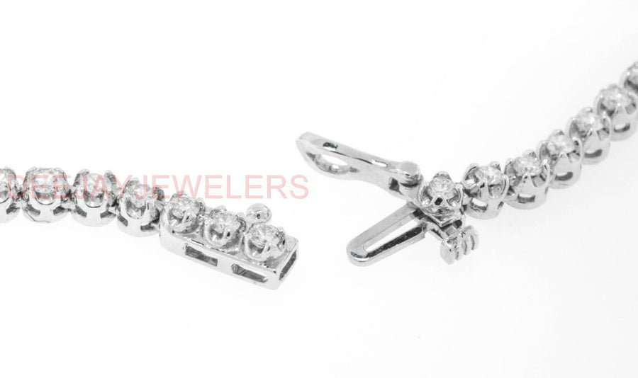 12ct Graduated Diamond Tennis Riviera Necklace 14k White Gold