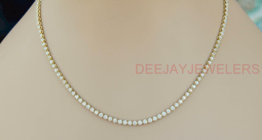 4ct Diamond Eternity Necklace 14k Yellow Gold 18 inch