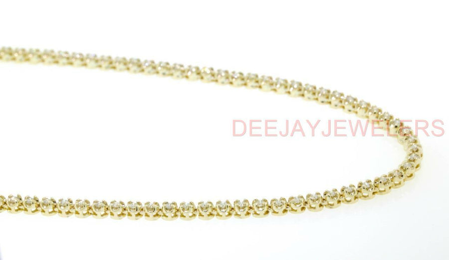 4ct Diamond Eternity Necklace 14k Yellow Gold 18 inch