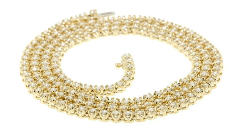 7ct Diamond VS Eternity Tennis Necklace 14k Yellow Gold 16inch