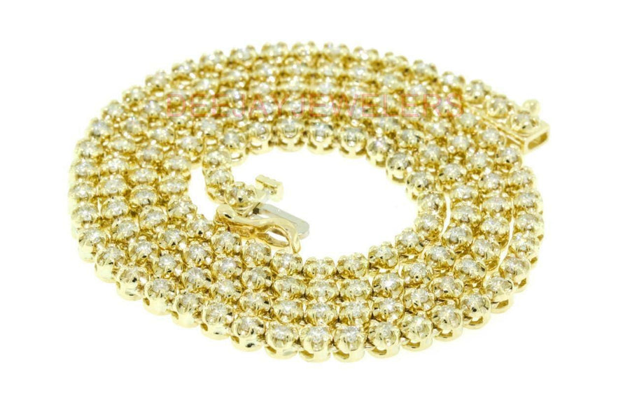 4ct Diamond Eternity Necklace 14k Yellow Gold 18 inch