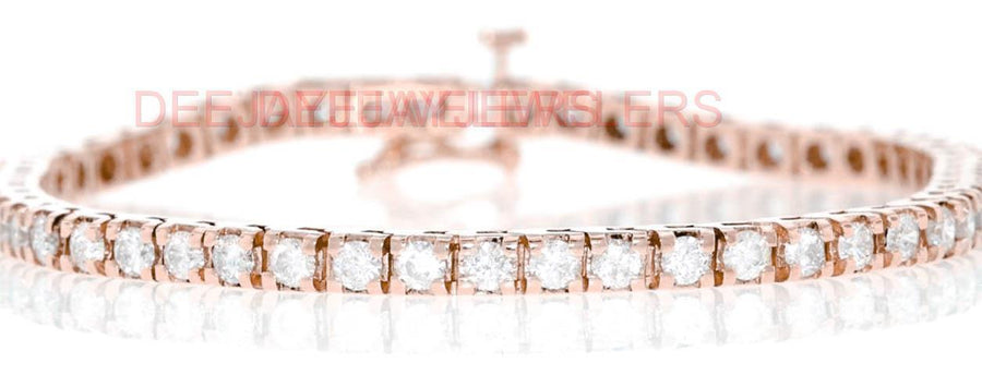 4ct Diamond Tennis Line Bracelet 14k Rose Gold
