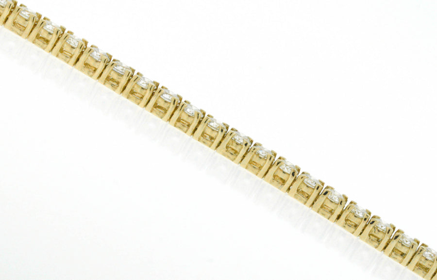 7ct Diamond Tennis Line Bracelet 14k Yellow Gold Basket Set