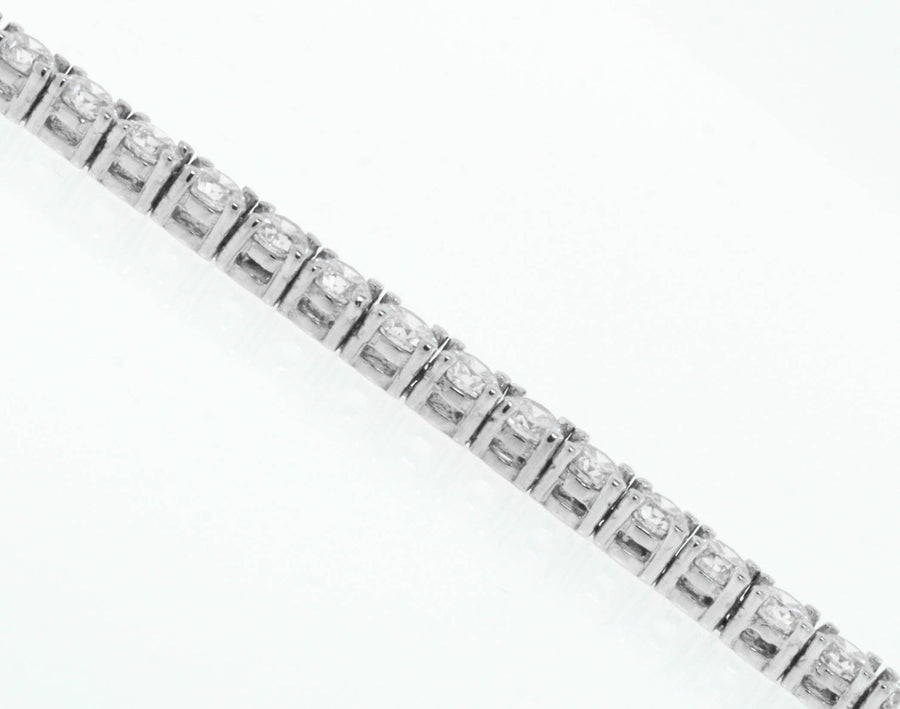 12.25ct Diamond Tennis Line Bracelet 14k White Gold Basket Set