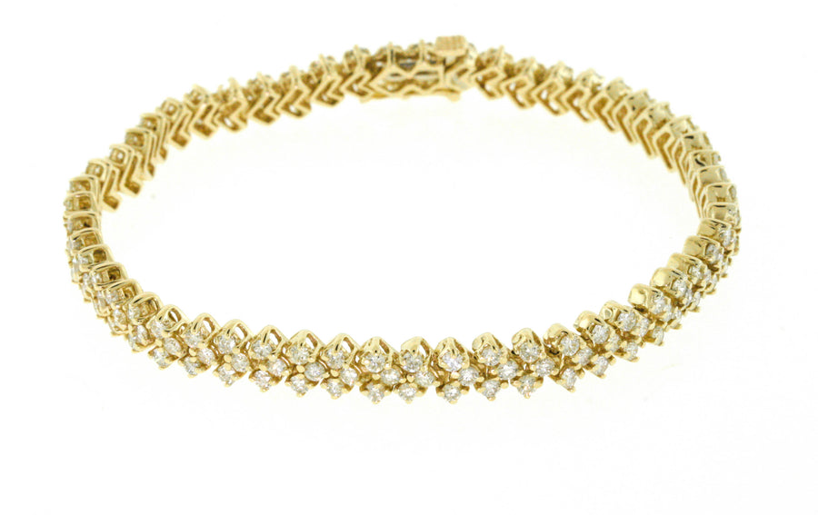 5ct Diamond Chevron Tennis Bracelet VS 14k Yellow Gold