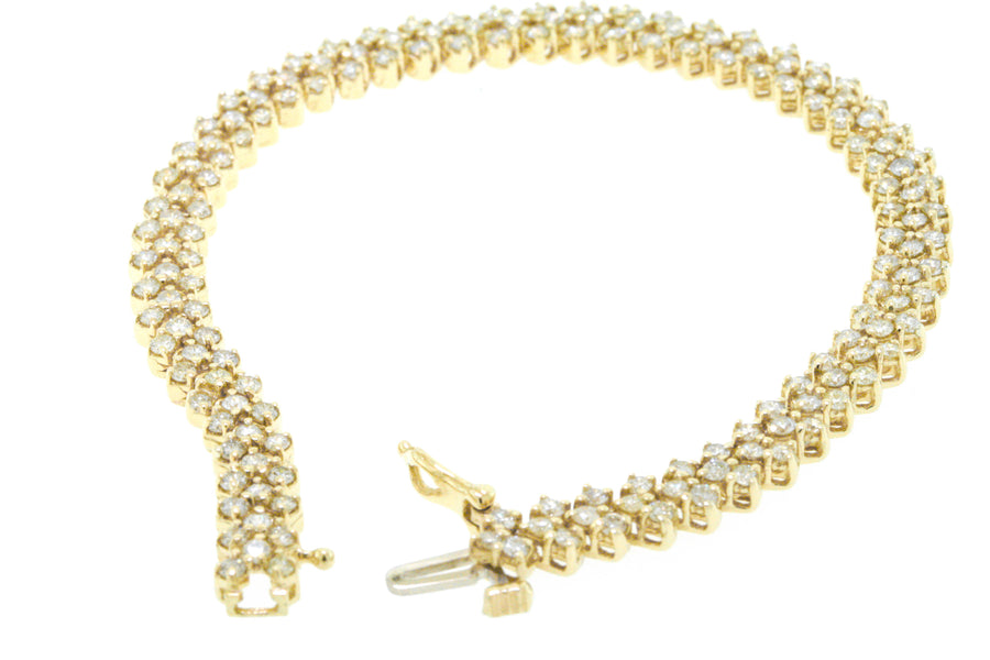 5ct Diamond Chevron Tennis Bracelet VS 14k Yellow Gold