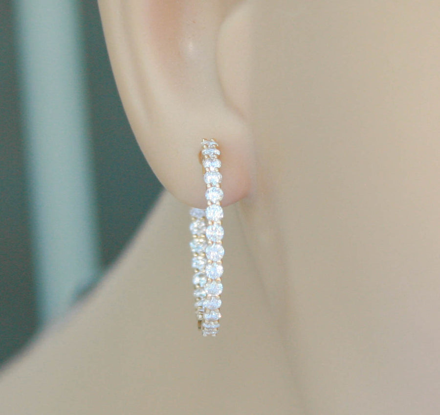 2.06ct Diamond Inside Out Hoop Earrings 18k Yellow Gold