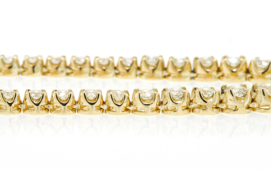 10ct Diamond V Tennis Necklace Graduated 14k Yellow Gold