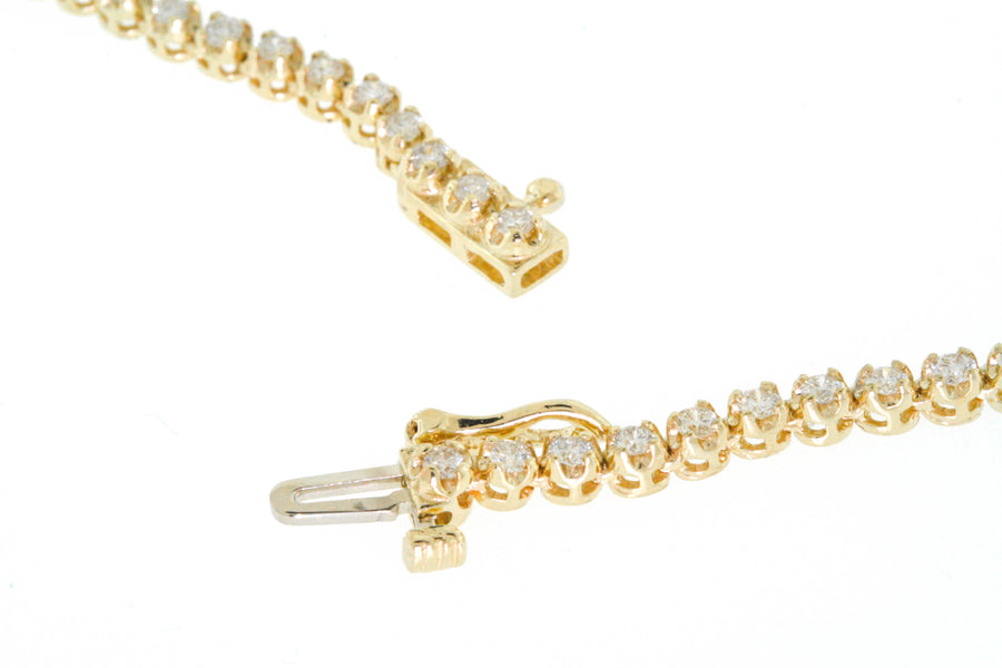 10ct Diamond V Tennis Necklace Graduated 14k Yellow Gold