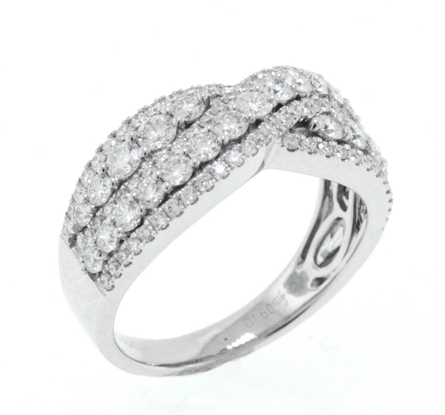1.60ct Diamond Anniversary Ring 18k White Gold Band