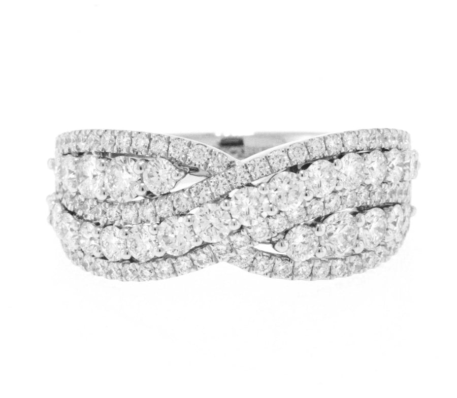 1.60ct Diamond Anniversary Ring 18k White Gold Band