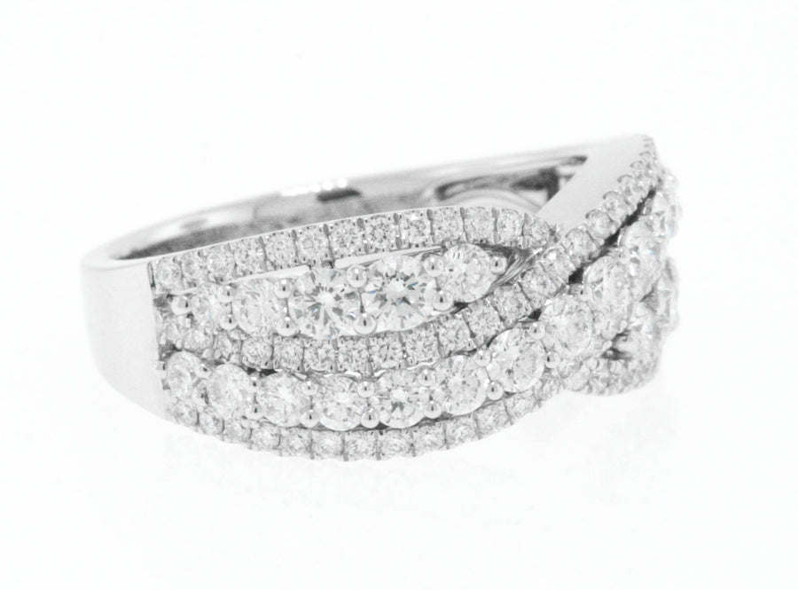 1.60ct Diamond Anniversary Ring 18k White Gold Band