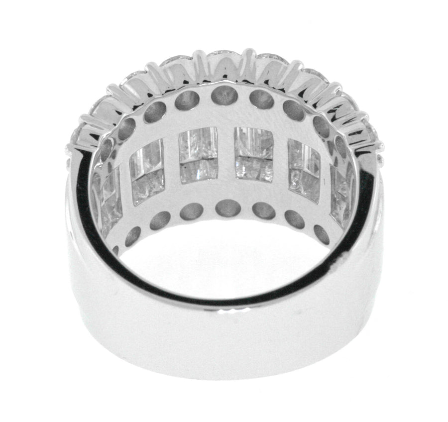 3.95ct Baguette Diamond Statement Ring 18k White Gold Band