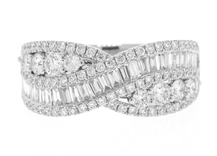 1.48ct Baguette Diamond Anniversary Ring 18k White Gold Infinity Band