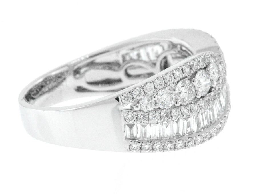 1.48ct Baguette Diamond Anniversary Ring 18k White Gold Infinity Band