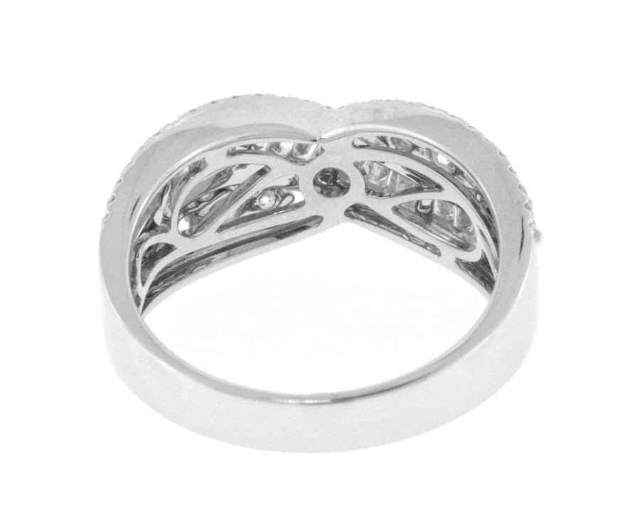 1.48ct Baguette Diamond Anniversary Ring 18k White Gold Infinity Band