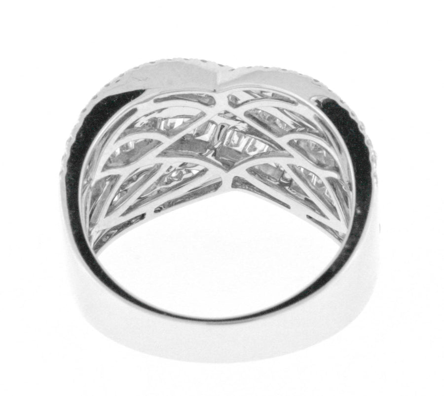 2.39ct Baguette Diamond Crossover Ring 18k White Gold Infinity Band