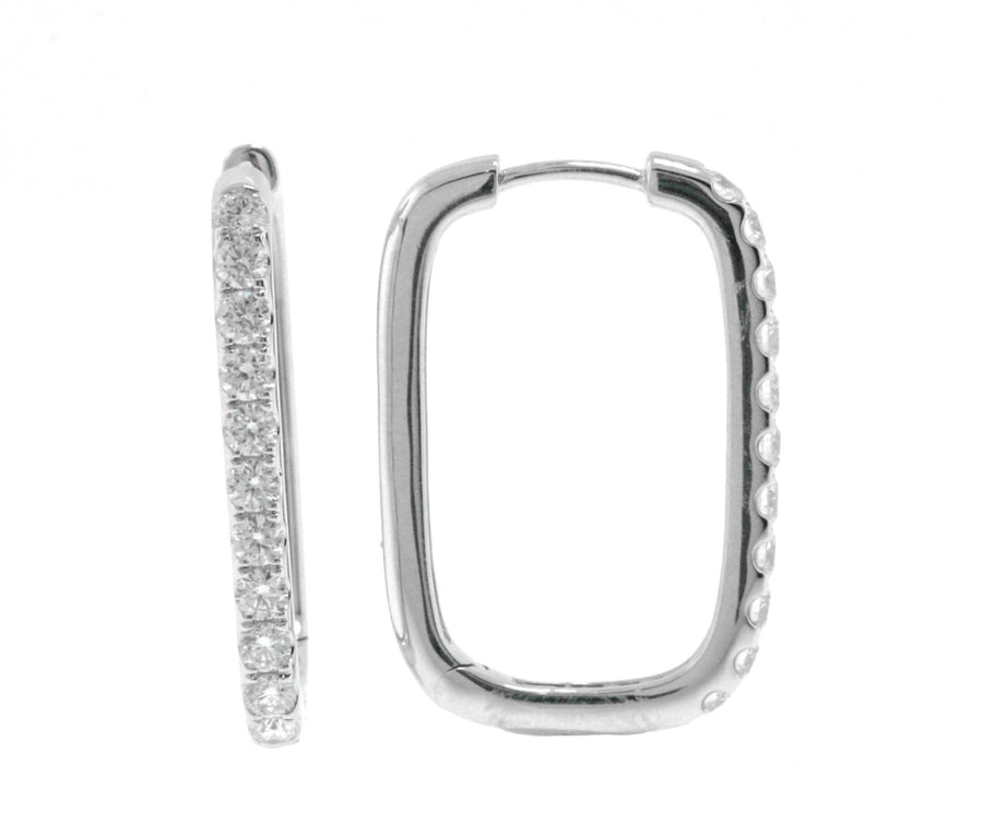 1.02ct Diamond Paperclip Earrings 18k White Gold