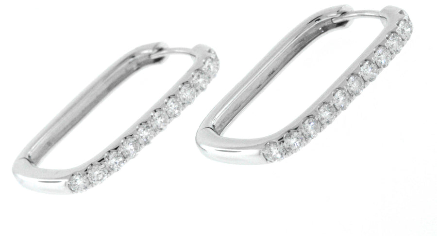 1.02ct Diamond Paperclip Earrings 18k White Gold