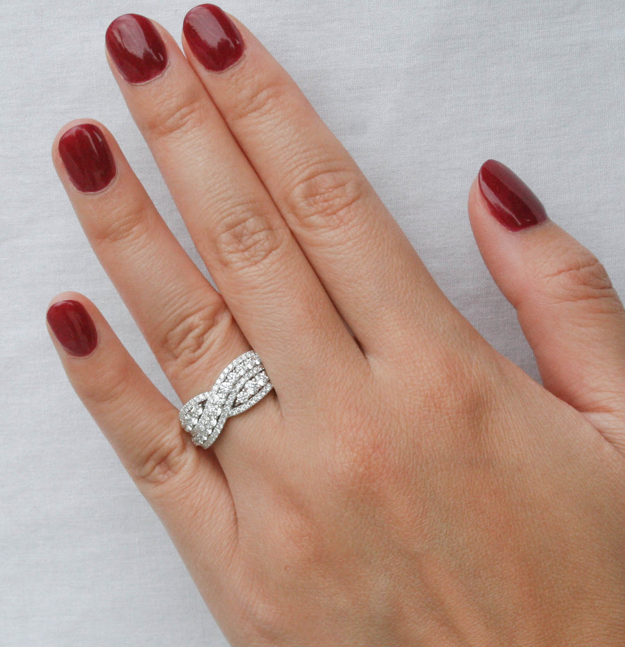 1.60ct Diamond Anniversary Ring 18k White Gold Band