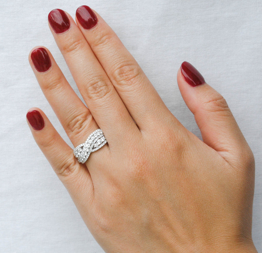 1.60ct Diamond Anniversary Ring 18k White Gold Band