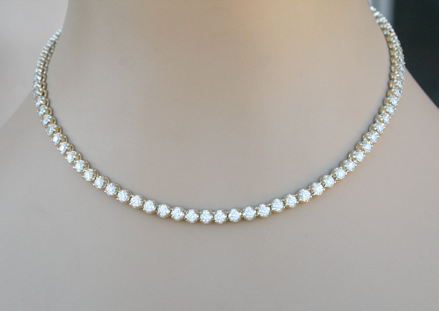 Alice Necklace | 13ct Diamond Eternity Tennis Necklace 14k Yellow Gold 16 inch