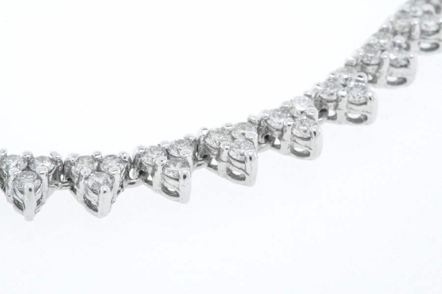 1.50ct Diamond Cluster Stacking Necklace 14k White Gold