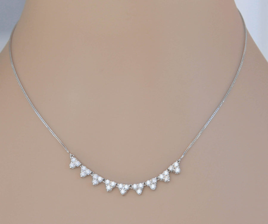 1.60ct Diamond Fancy Layering Necklace 14k White Gold