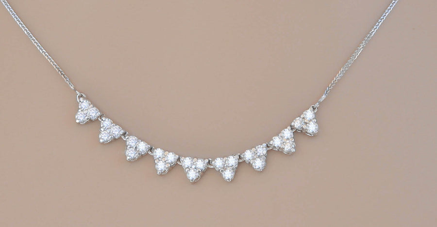 1.60ct Diamond Fancy Layering Necklace 14k White Gold