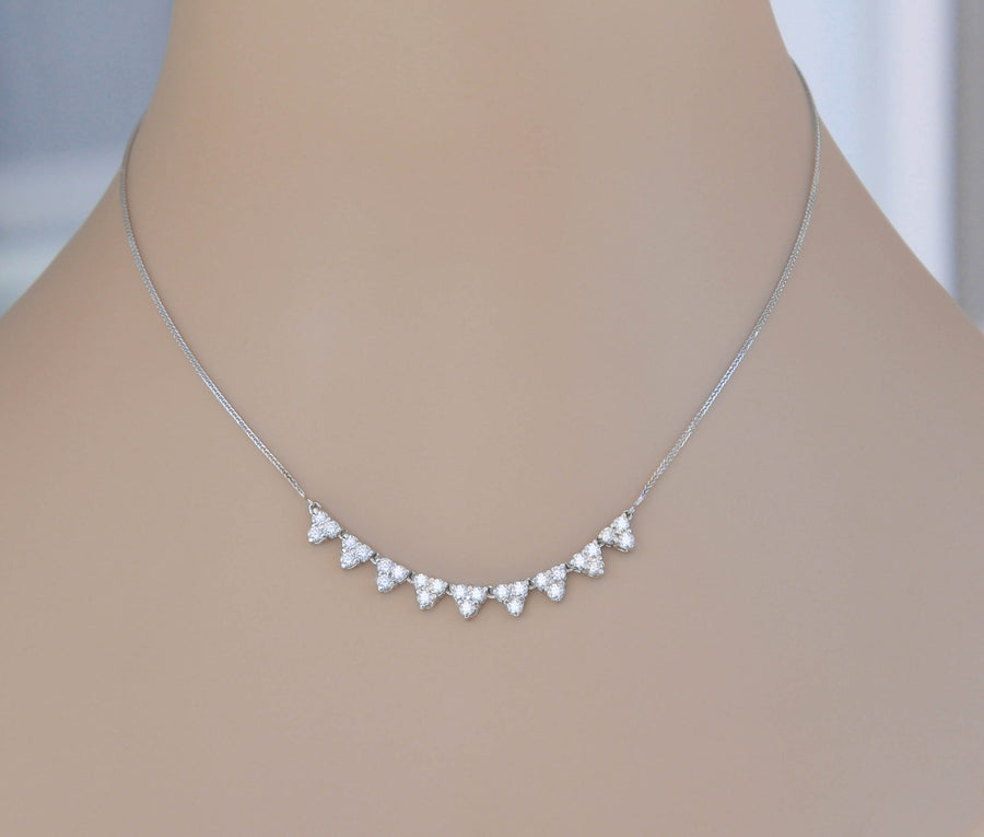 1.60ct Diamond Fancy Layering Necklace 14k White Gold