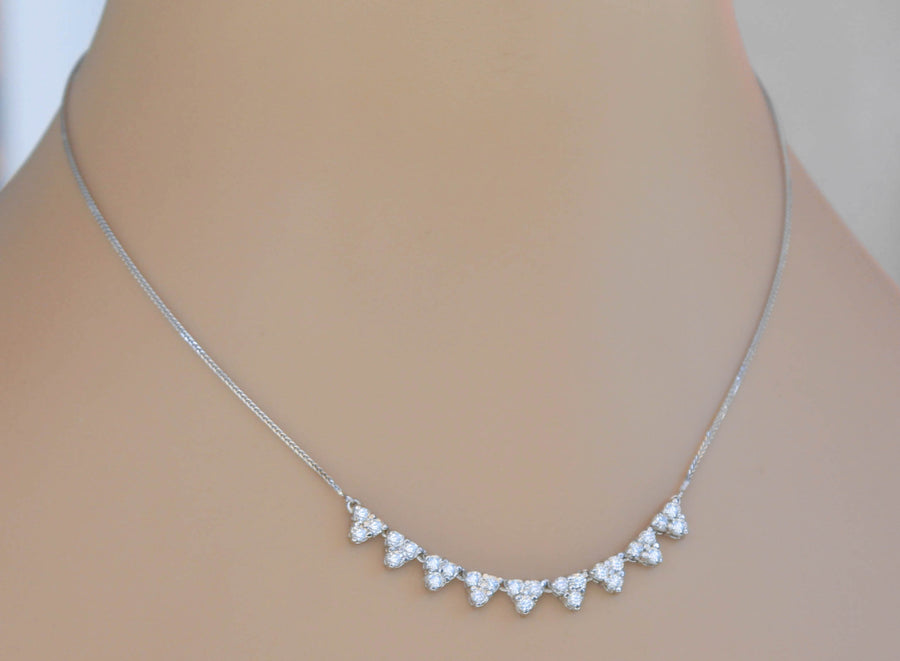 1.60ct Diamond Fancy Layering Necklace 14k White Gold