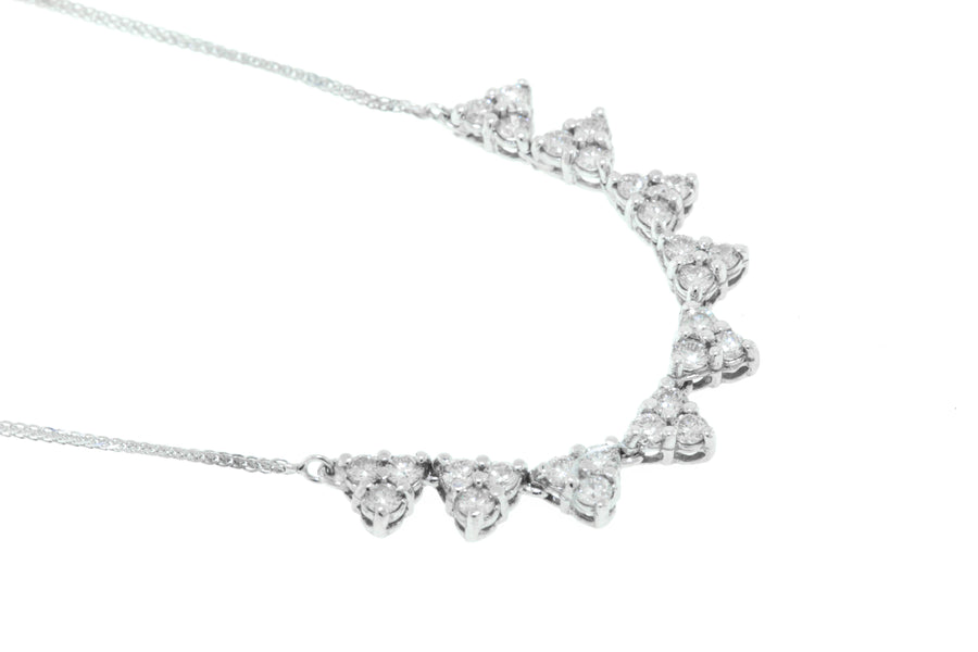 1.60ct Diamond Fancy Layering Necklace 14k White Gold