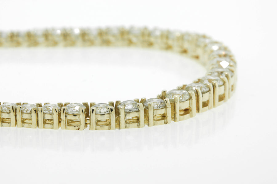 10.11ct Diamond Graduated Riviera Tennis Necklace 14k Yellow Gold 17inch