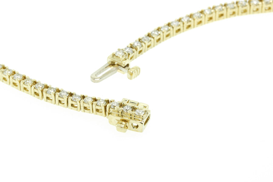 7ct Diamond Graduated Riviera Tennis Necklace 14k Yellow Gold Basket Setting